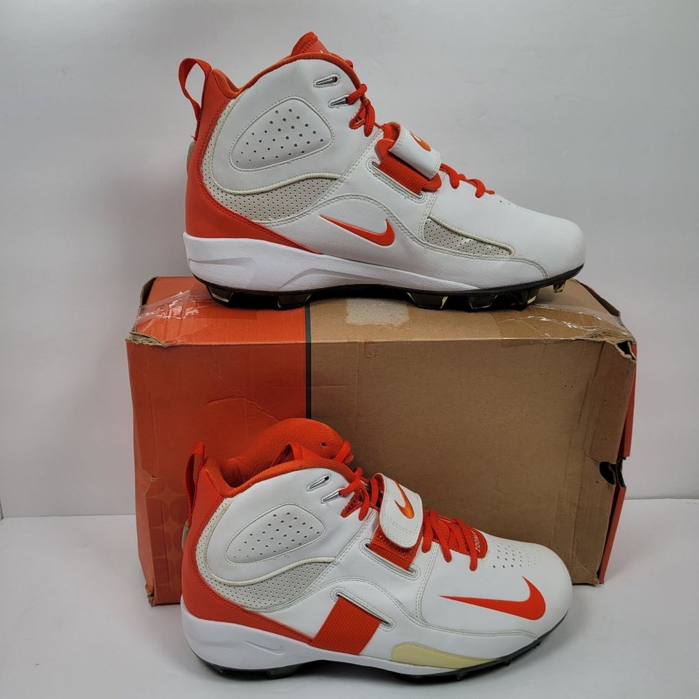 Nike Air Zoom Boss Shark Whi-Orange Mens Football Cleat 310964-181 Size 12.5 NIB